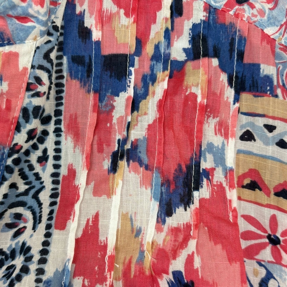 Alfred Dunner Patchwork-Print Button Front Shirt 100% Cotton size 16 boho - Picture 7 of 9